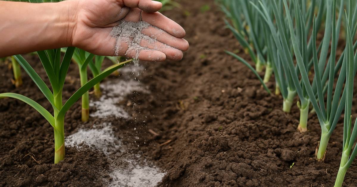 Підживлення цибулі та часнику у травні гранульованими добривами для великих головок