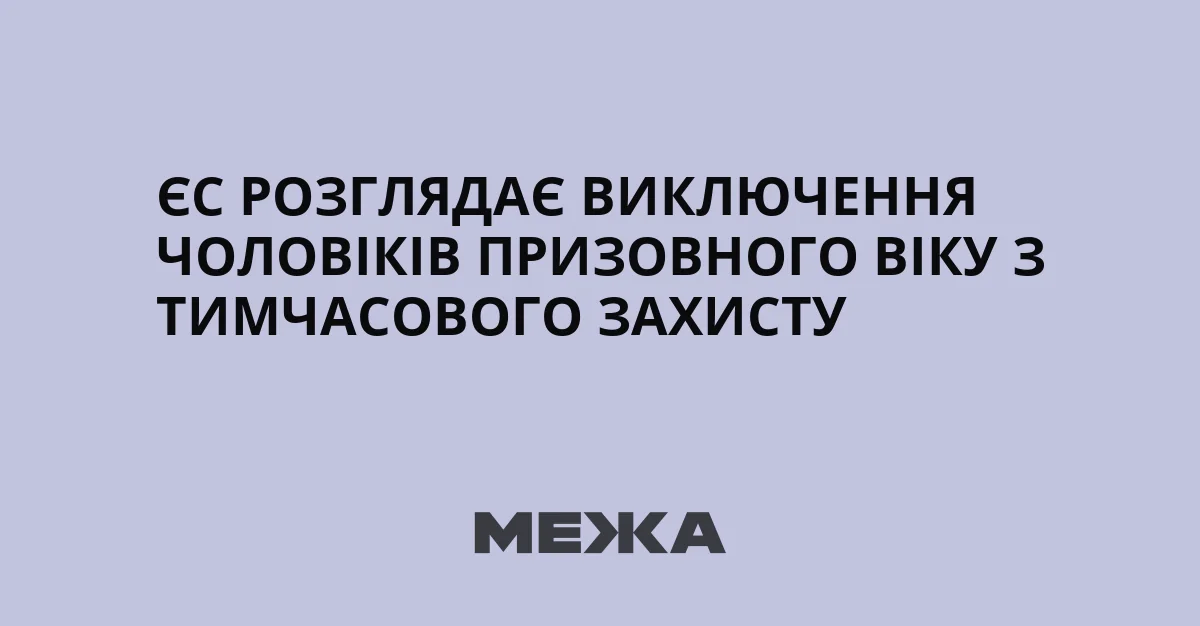 ЕС планирует исключить призывников из Украины из временной защиты ЕС рассматривает исключение мужчин призывного возраста из временной защиты