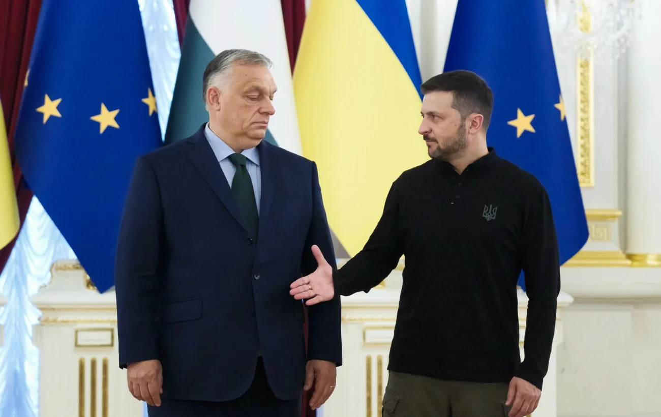 Віктор Орбан і Володимир Зеленський під час зустрічі щодо вступу України до ЄС