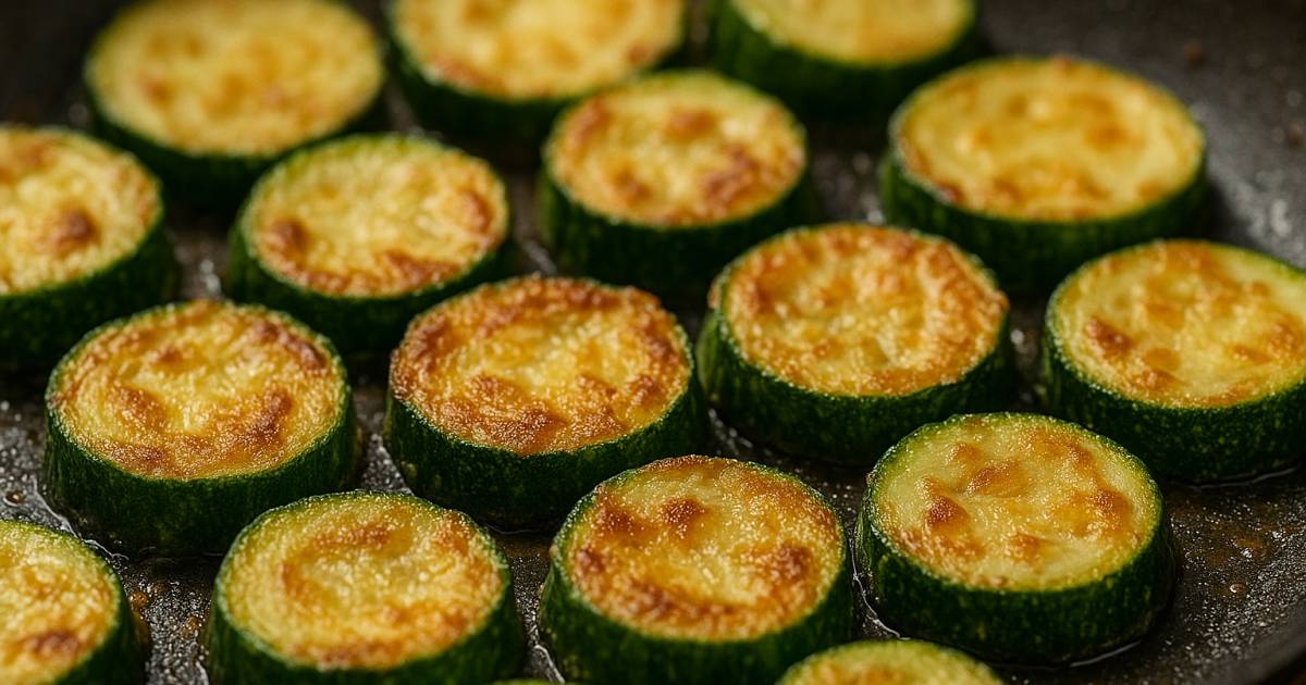 Смажені кружечки кабачків з хрусткою золотистою скоринкою в сковороді