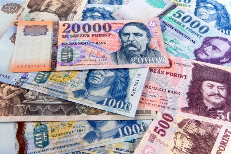 Банкноти угорських форинтів для виплати 13-ї та 14-ї пенсії